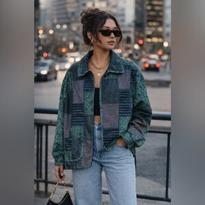 Coldwater Creek Vintage Patchwork Jacket | Boho Chic Oversized Trendy